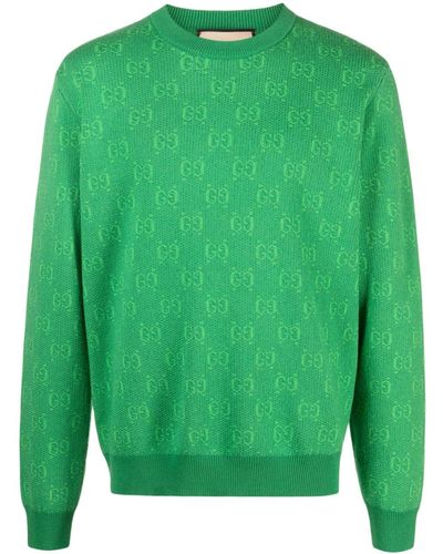 Gucci Trui Met Jacquard Logo - Groen