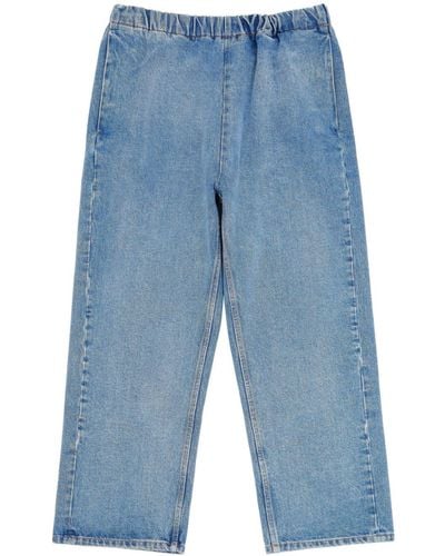 MM6 by Maison Martin Margiela Cropped Jeans Met Elastische Taille - Blauw