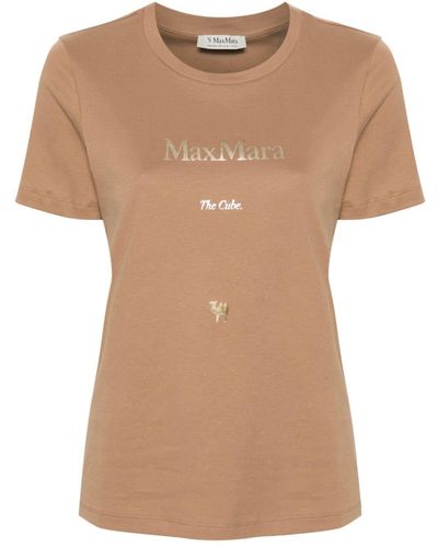 Max Mara Camiseta con logo estampado - Neutro