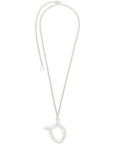 Jil Sander Collar en plata con colgante del zodiaco - Blanco