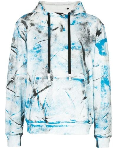 Haculla Handgeverfde Hoodie - Blauw