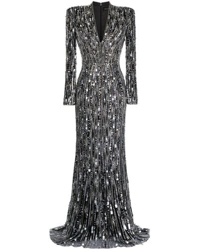 Jenny Packham Vivien Crystal-embellished Gown - Black