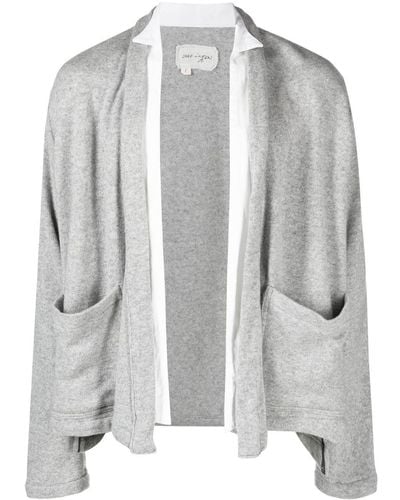 Greg Lauren Cardigan à design superposé - Gris