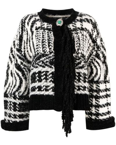 Roberto Cavalli Intarsia Vest - Zwart