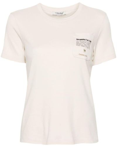 Max Mara Sax Logo-embroidered Cotton T-shirt - White