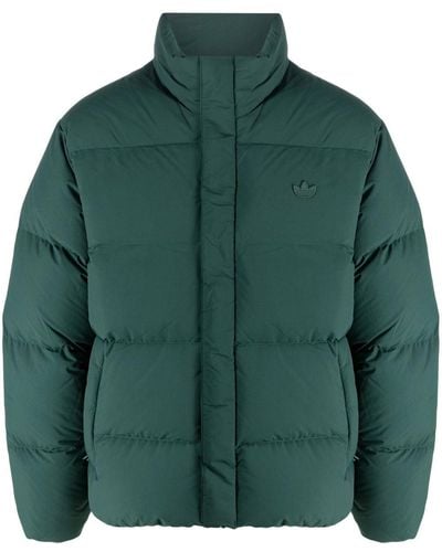 adidas Padded Logo-patch Down Jacket - Green