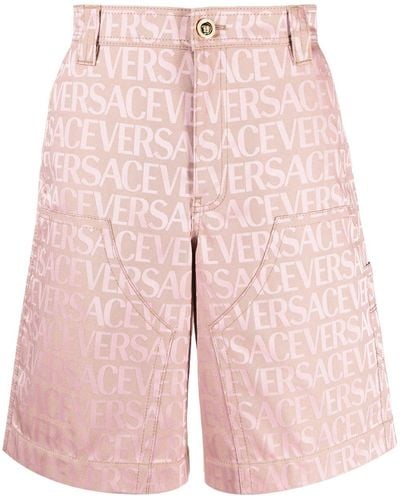 Versace Allover-jacquard Bermuda Shorts - Pink
