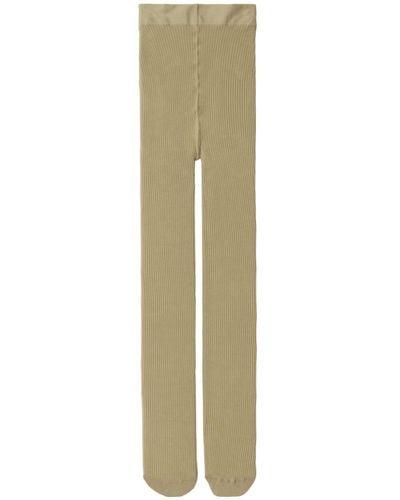 Burberry Ribbed Wool-blend Tights - Natural