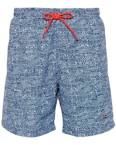 Napapijri Printed Swim Shorts - Blue