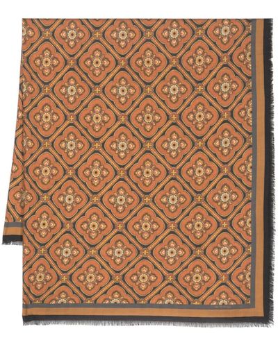 Etro Graphic-print Frayed Shawl - Brown