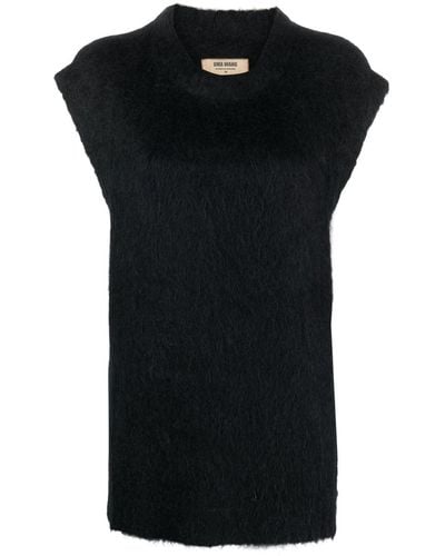 Uma Wang Brushed-effect Knitted Vest - Black