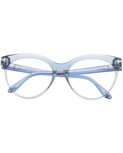 Tom Ford Brille mit Cat-Eye-Gestell - Blau