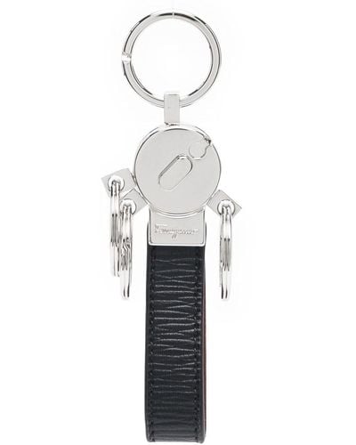 Ferragamo Leather Keychain - White