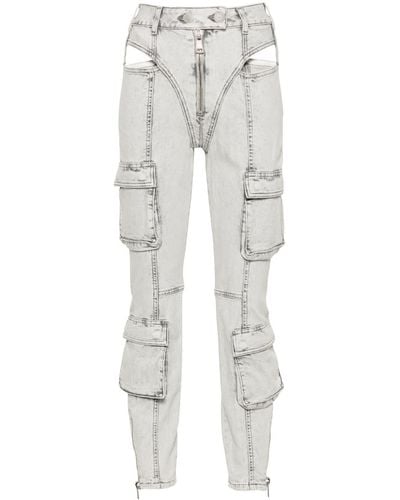 Elisabetta Franchi Skinny-Jeans mit hohem Bund - Grau