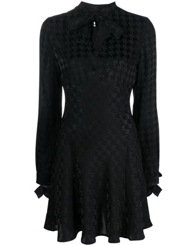 MSGM Houndstooth-jacquard Minidress - Black