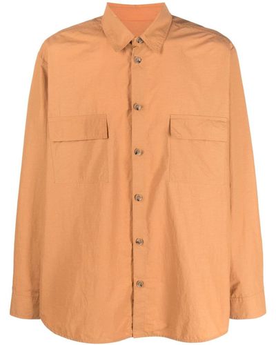Nanushka Flap-pocket Pajama Shirt - Orange