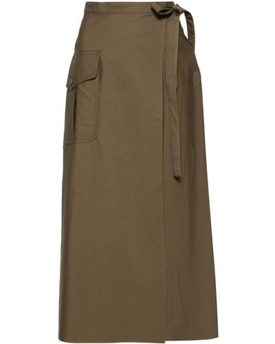 Aspesi Cotton Wrap Skirt - グリーン