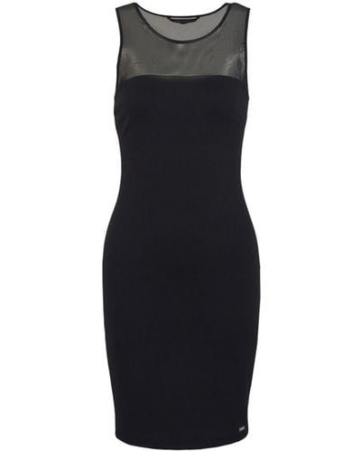 Armani Exchange Paneled Jersey Minidress - Black
