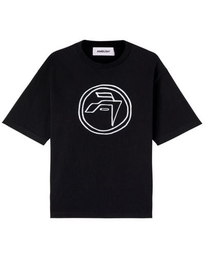 Ambush Emblem-print Organic-cotton T-shirt - Black