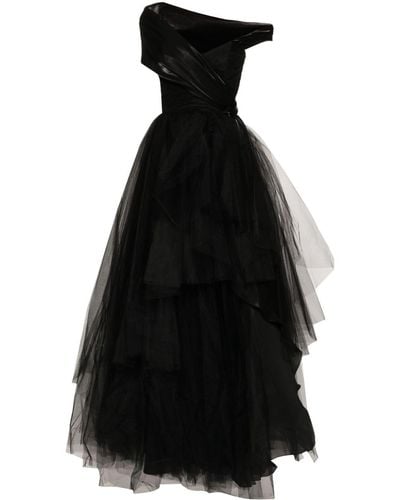 Gemy Maalouf Off-shoulder Asymmetric Dress - Black