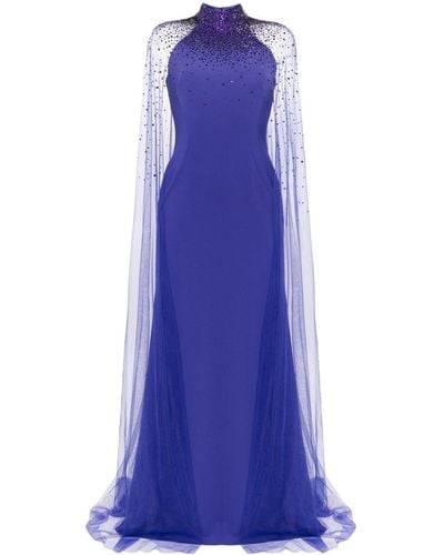 Jenny Packham ビジュートリム イブニングドレス - ブルー