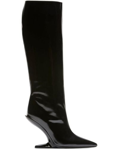 N°21 Schuhe 120mm Leather Boots - Black