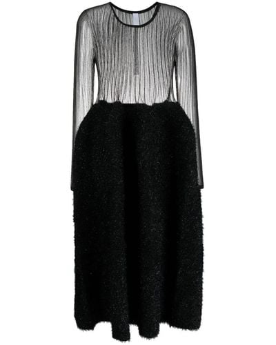 CFCL Semi-doorzichtige Midi-jurk - Zwart