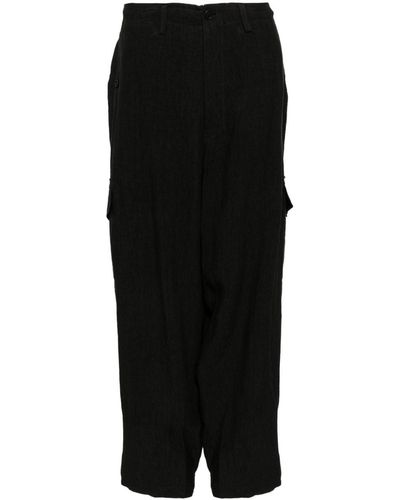 Y's Yohji Yamamoto High-waist Linen Cargo Skirt - Black