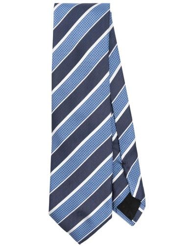 BOSS Striped Silk Tie - Blue