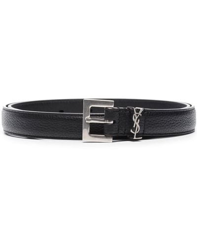 Saint Laurent Logo-buckle Belt - Black