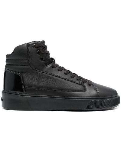 Calvin Klein Lace-up Leather Sneakers - Black