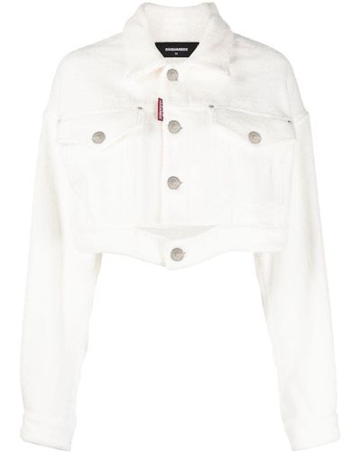 DSquared² Cropped Denim Jacket - White