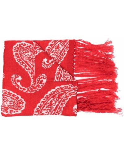 424 Paisley Pattern Scarf - Red