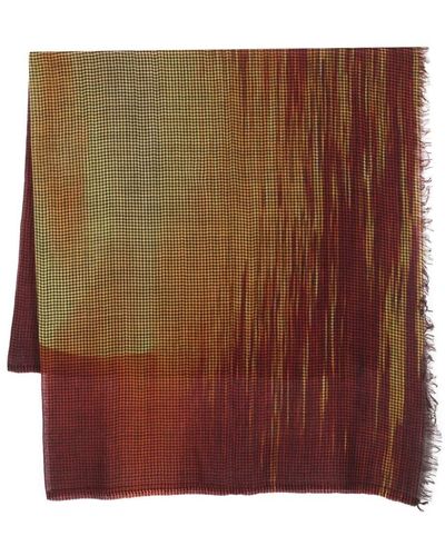 Destin Abstract-pattern jacquard scarf - Marrone