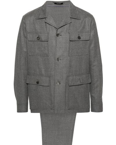 Tagliatore Virgin-wool-blend Suit - Grey