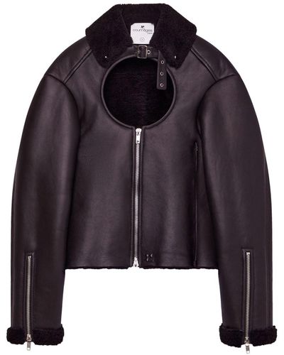 Courreges Holistic Leather Jacket - Black