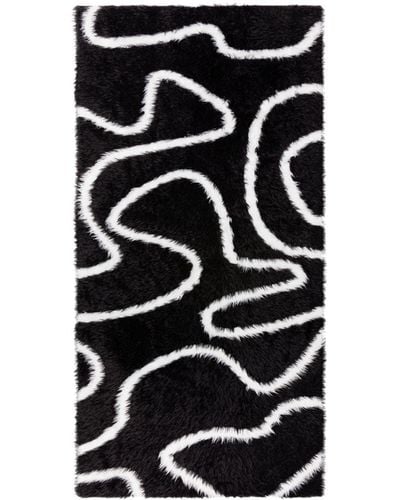 AZ FACTORY Intarsia-knit Two-tone Scarf - Black