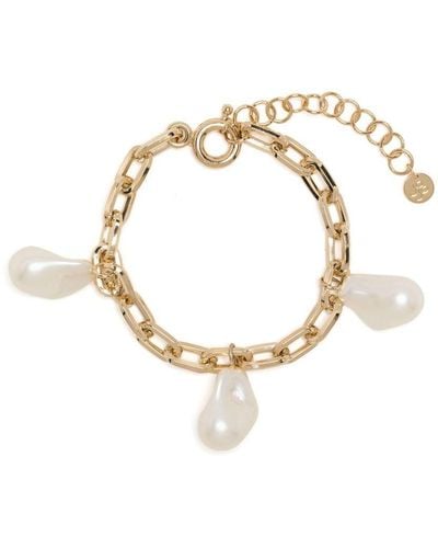 Rejina Pyo Trio Chain Pearl-embellished Bracelet - Metallic