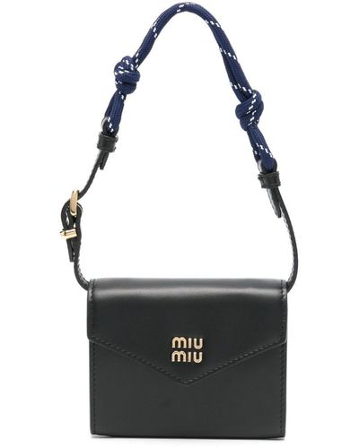 Miu Miu Rope-strap envelope wallet - Negro