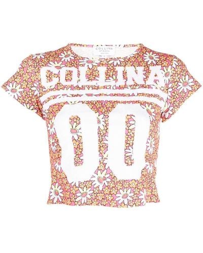Collina Strada Logo-print Short-sleeve T-shirt - Pink