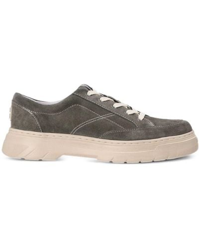 HUGO Urian Contrast-stitching Leather Trainers - Brown