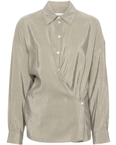 Lemaire Straight-Collar Twisted Shirt - Gray