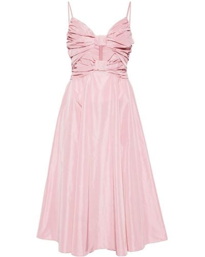 STAUD Dayanara Bow-embellished Midi Dress - Pink