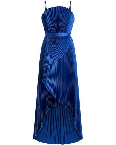 SemSem Vestido plisado con diseño asimétrico - Azul