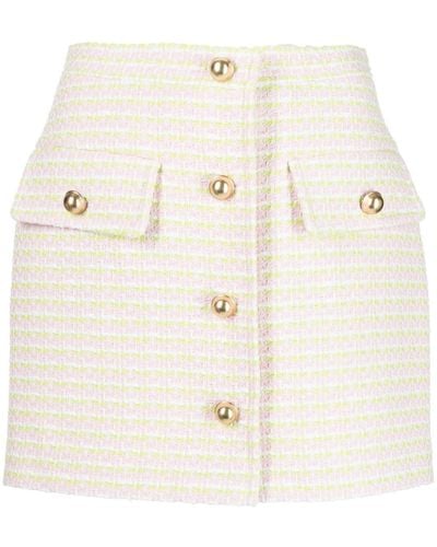 Pushbutton Button-up Mini-rok - Roze