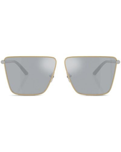 Versace Tubular Greca Square-frame Sunglasses - Gray