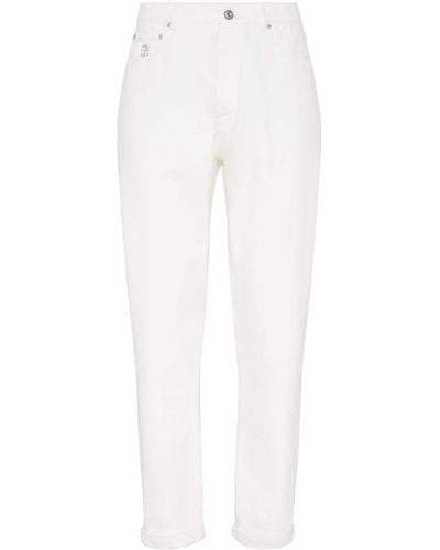 Brunello Cucinelli Dyed Denim Pants - White