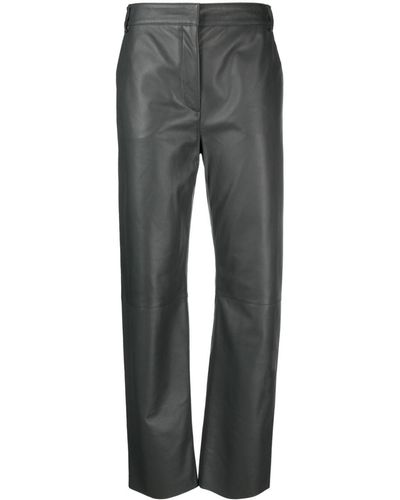 Antonelli Straight-leg Leather Pants - Gray