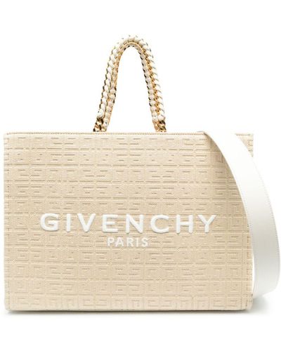 Givenchy G-tote Shopper Met Logoprint - Naturel