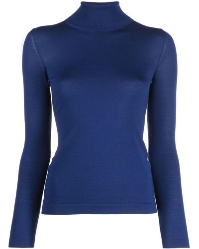 GOES BOTANICAL Fine-knit Roll-neck Sweater - Blue